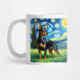 Starry Miniature Pinscher Dog Portrait - Pet Portrait Mug